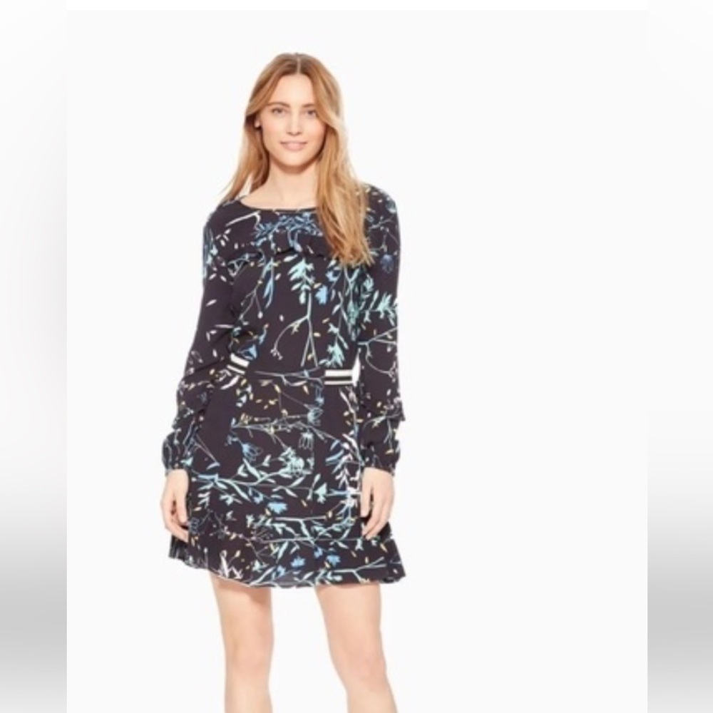 Cute Parker Floral Print Black Dress